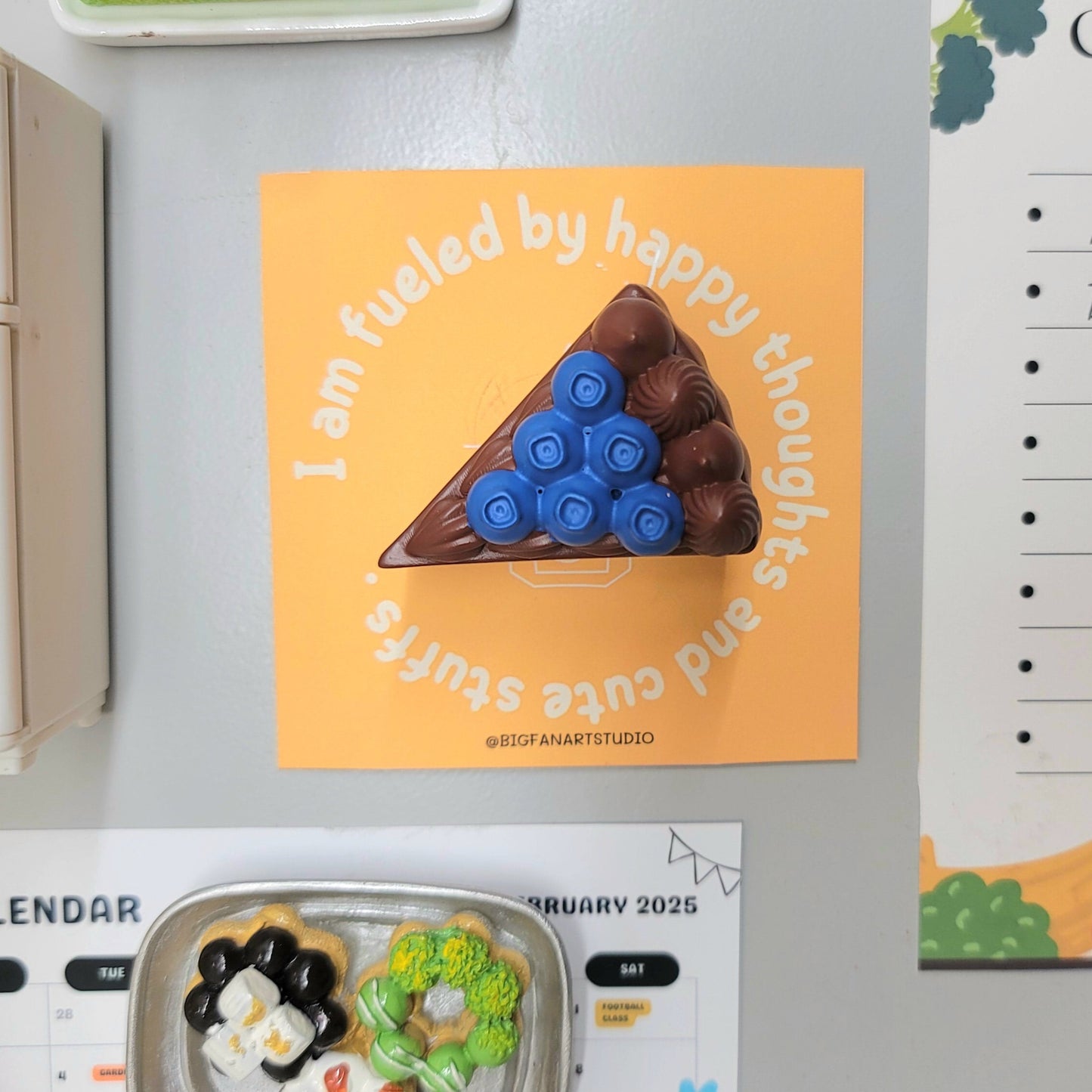 Blueberry Chocolate Cake Wedge Magnet