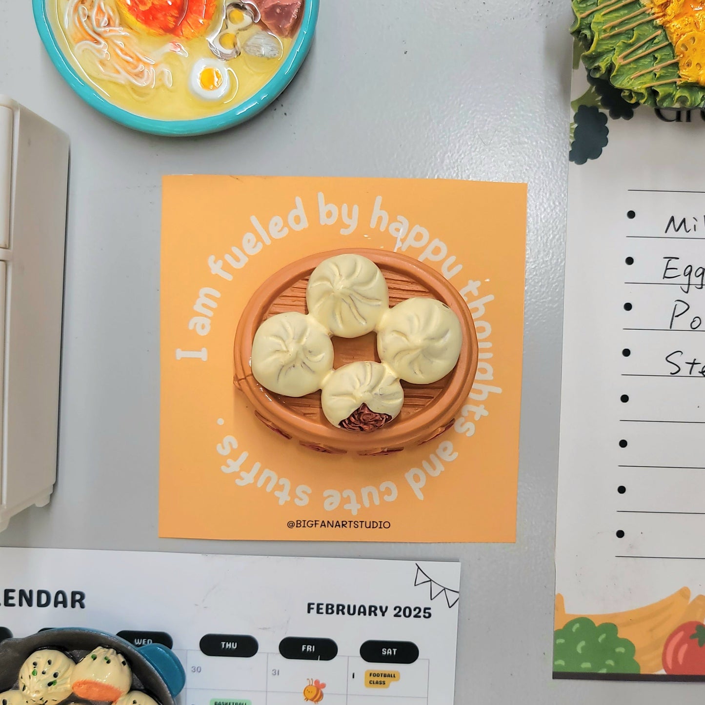 Baozi in Bamboo Steamer Magnet