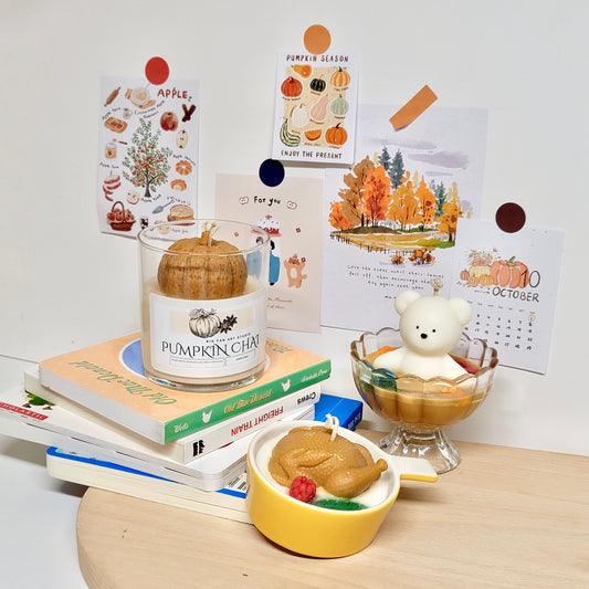 Turkey dinner candle close-up showing detailed golden roasted texture and authentic holiday meal appearance