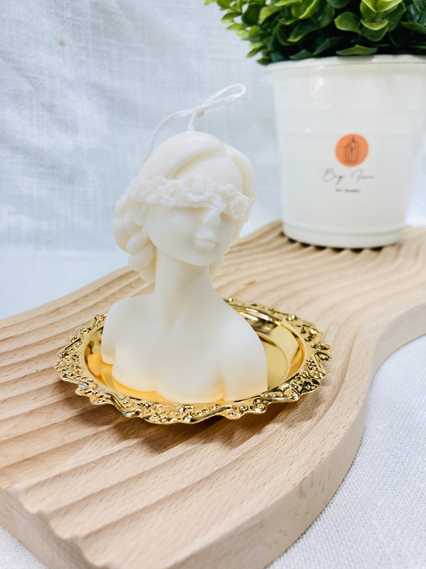 Blind Folded Goddess Candle