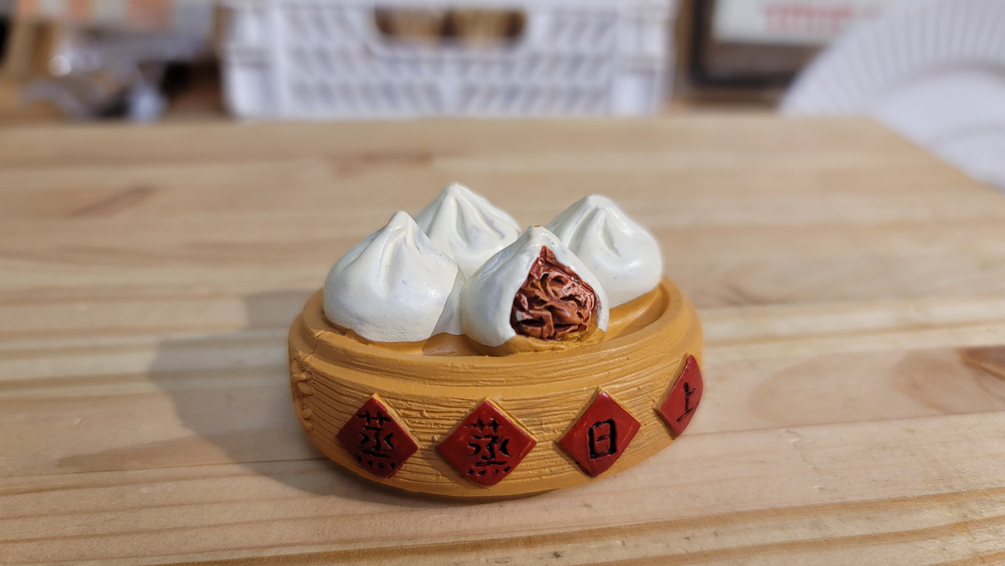 Baozi in Bamboo Steamer Magnet