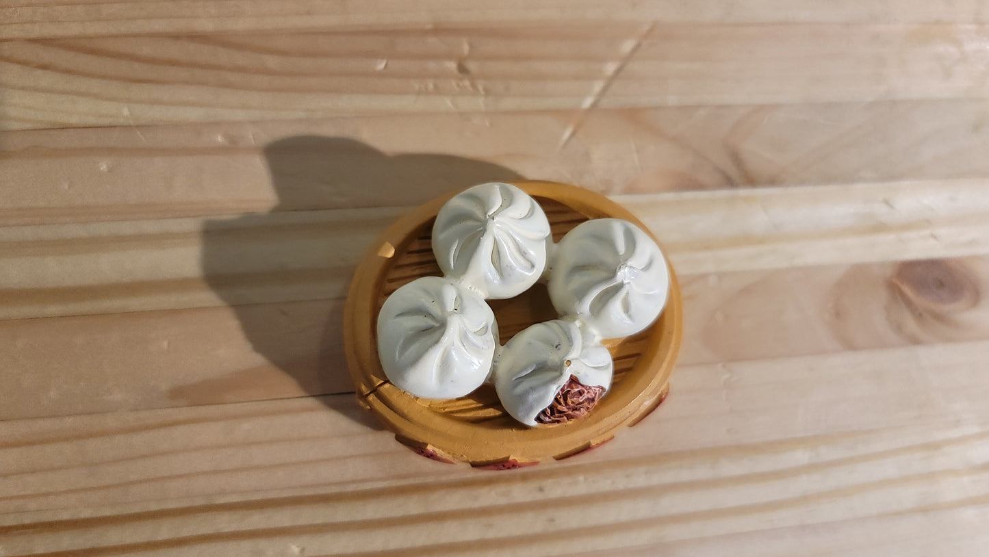 Baozi in Bamboo Steamer Magnet