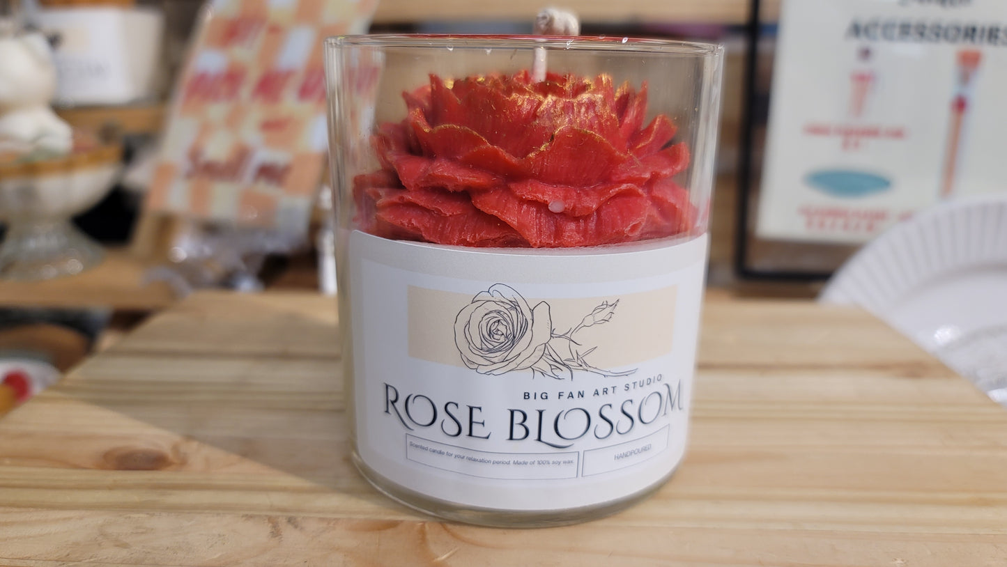 Gold Dusted Rose Flower Candle