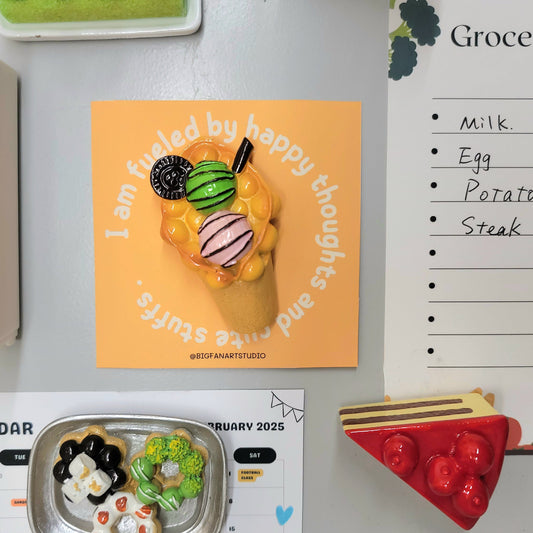 Double Scoop Ice Cream Waffle Cone Magnet