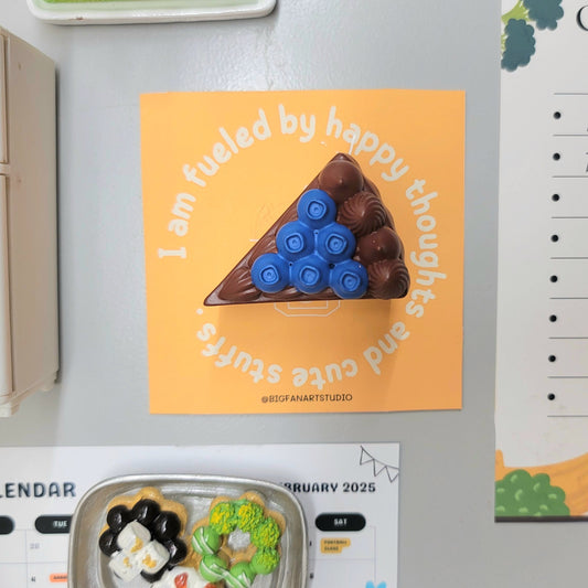 Blueberry Chocolate Cake Wedge Magnet