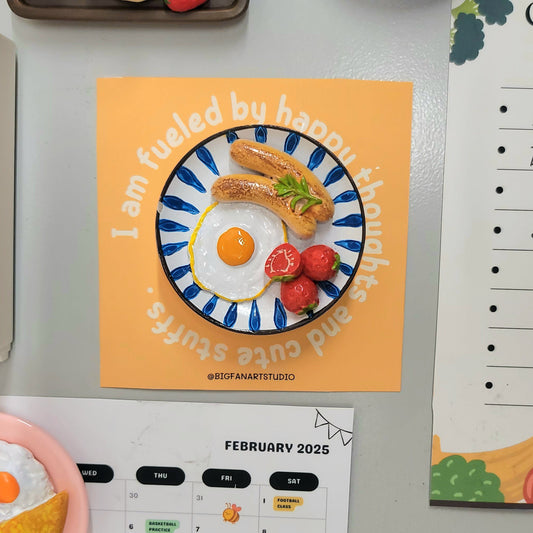 Egg and Sausage Plate Magnet