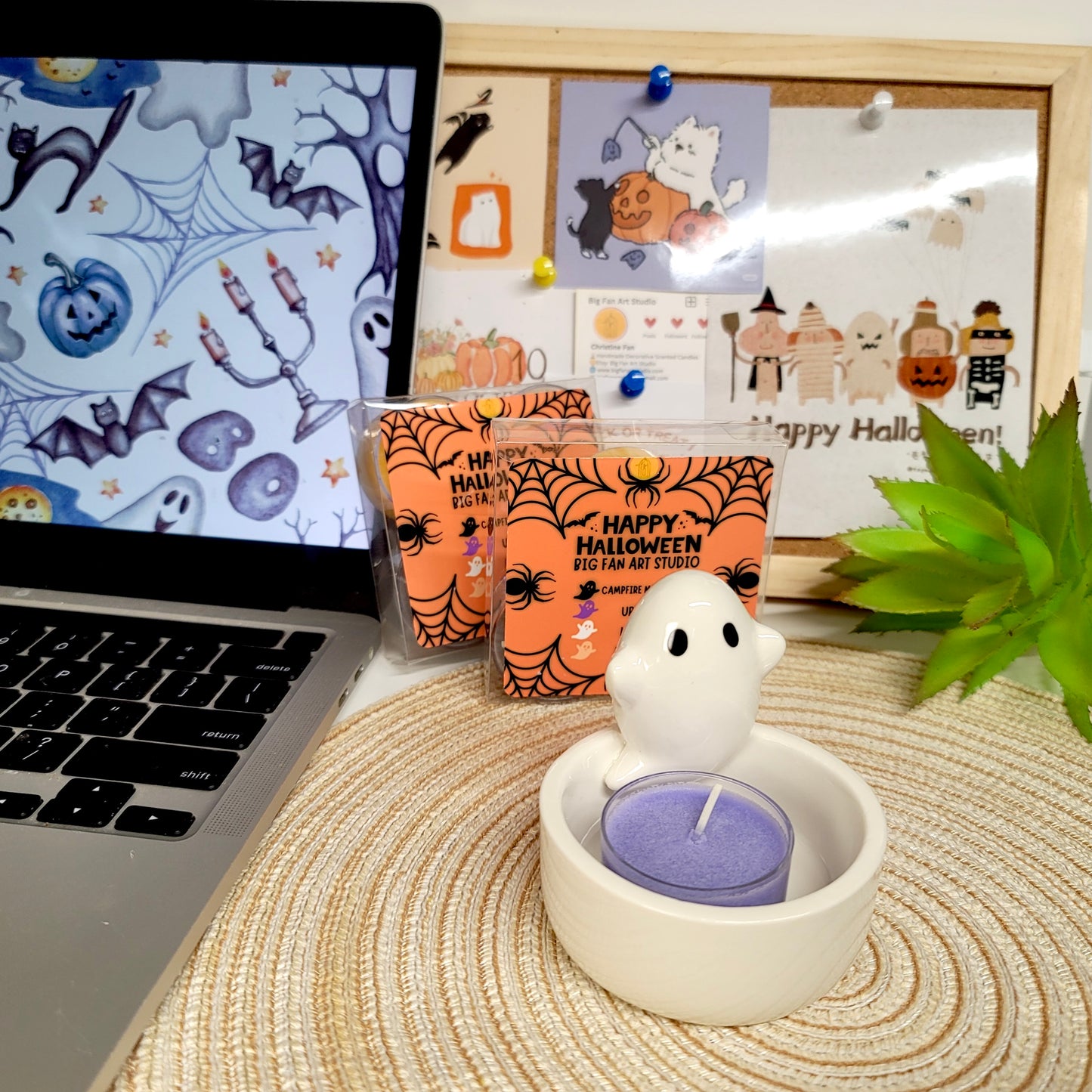 Little Ghost Tealight Candle Set