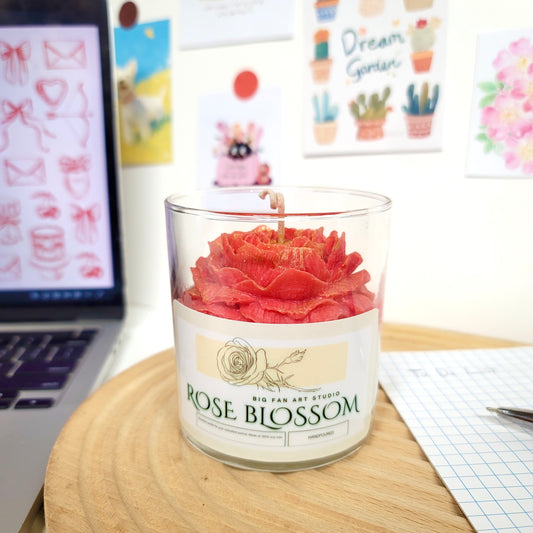 Gold Dusted Rose Flower Candle