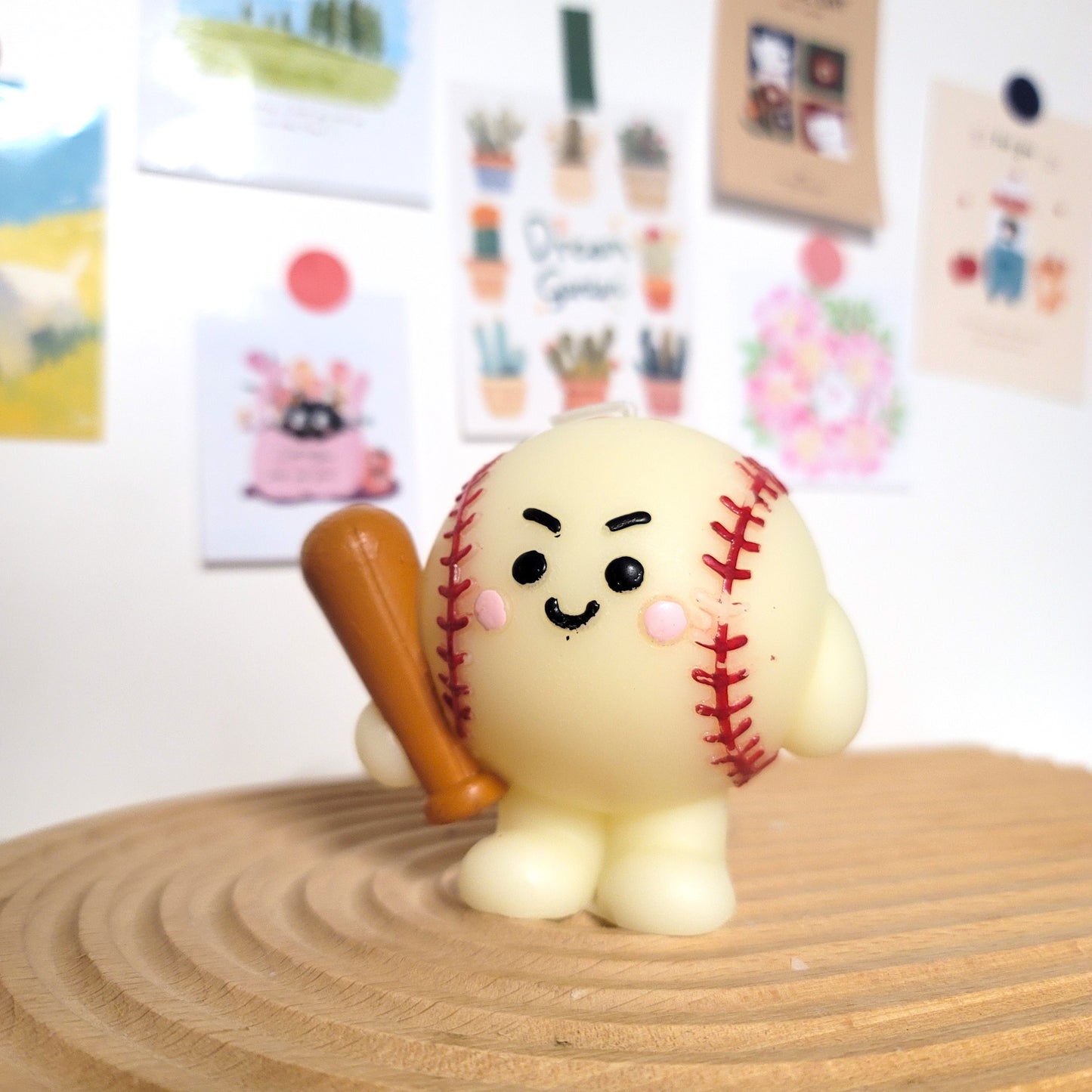 Baseball buddy candle with sports theme scent, cute athletic home decor gift