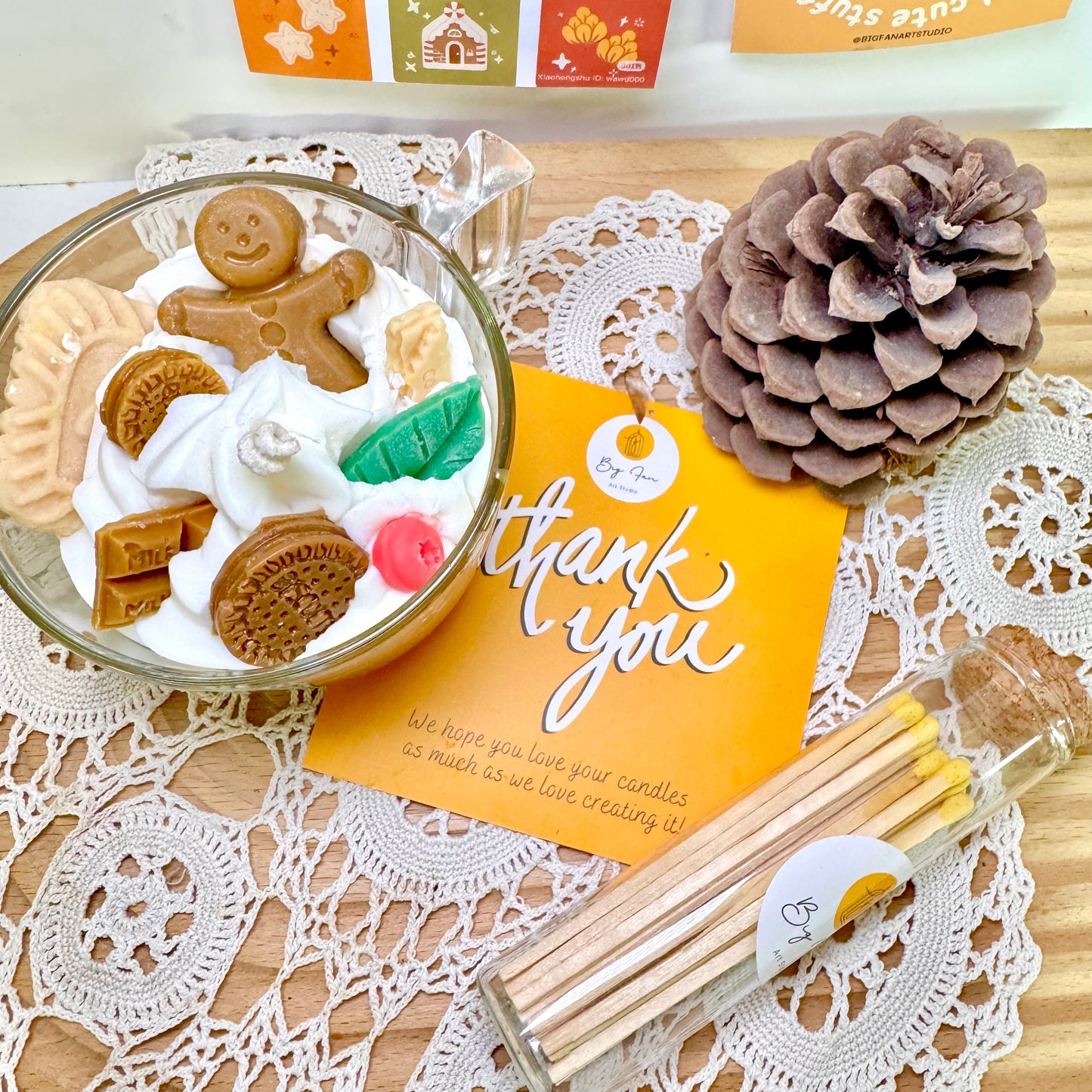 Hot cocoa candle lifestyle shot creating warm cozy atmosphere in living room